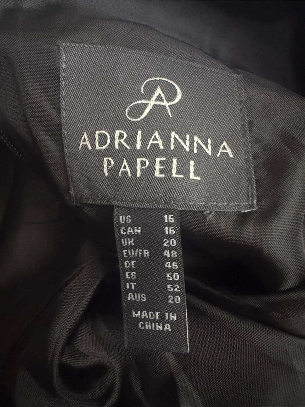 Adrianna Papell Black V-Back Sleeveless Tea Length Cocktail Party Dress NWT 16 - Picture 5 of 6